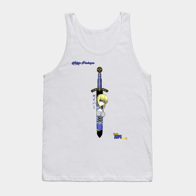 Waifu Knifu: Saber Tank Top by Pal3blood